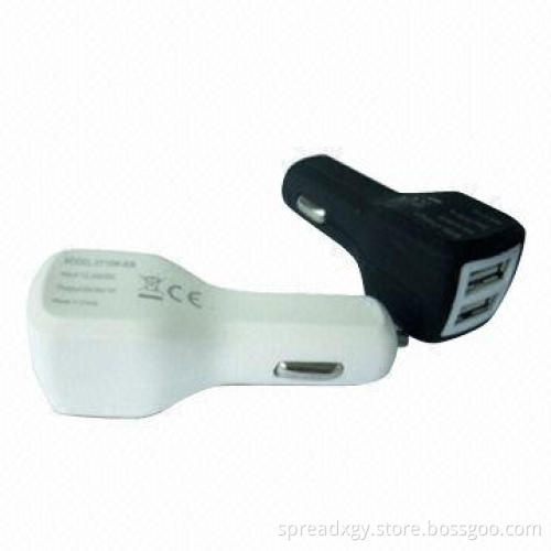 Universal Car Charger, USB 2.0 Universal Interface, 12 to 24V DC Input, 5V/500mA to 2.1A Output